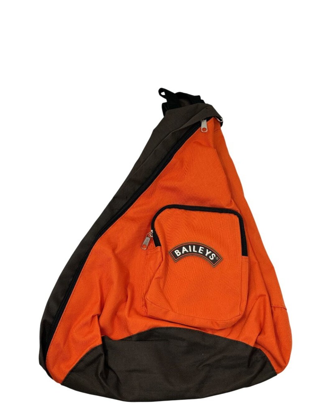 Baileys Orange & Brown Sling Backpack With Front Pocket And Adjustable Strap